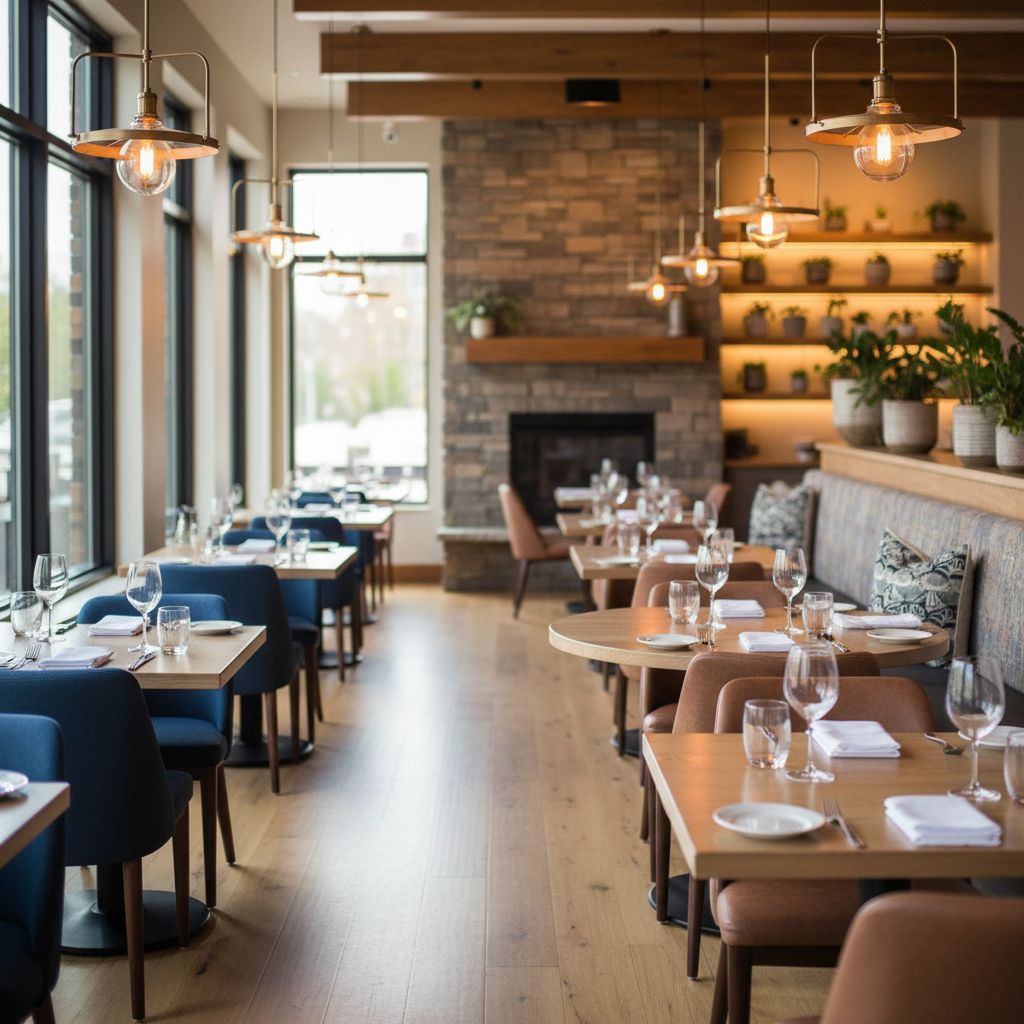 Warm restaurant interior